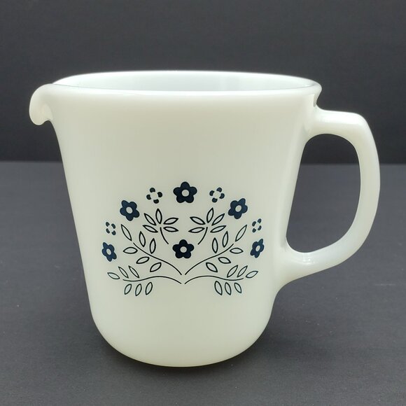 Pyrex Summer Impressions Blueberry Creamer Sugar Bowl Corelle Blue Flowers - Picture 7 of 7